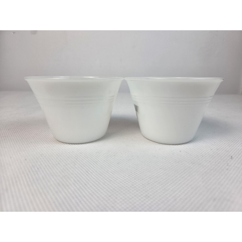 Lot of 2 Indopal Floral Milk Glass Custard Bowls No Lids Made in Indonesia - Picture 2 of 4